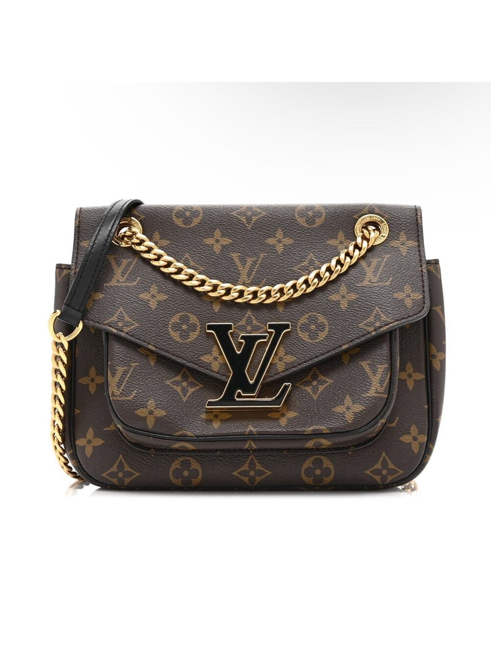 Louis Vuitton Passy Shoulder Bag Brown Canvas Coated Monogram